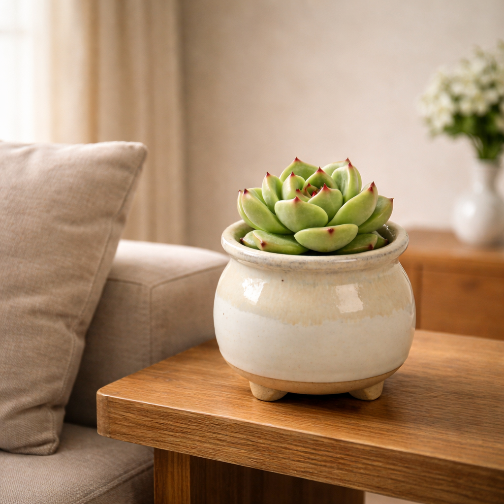 Handcrafted Glazed Ceramic Plant Pot