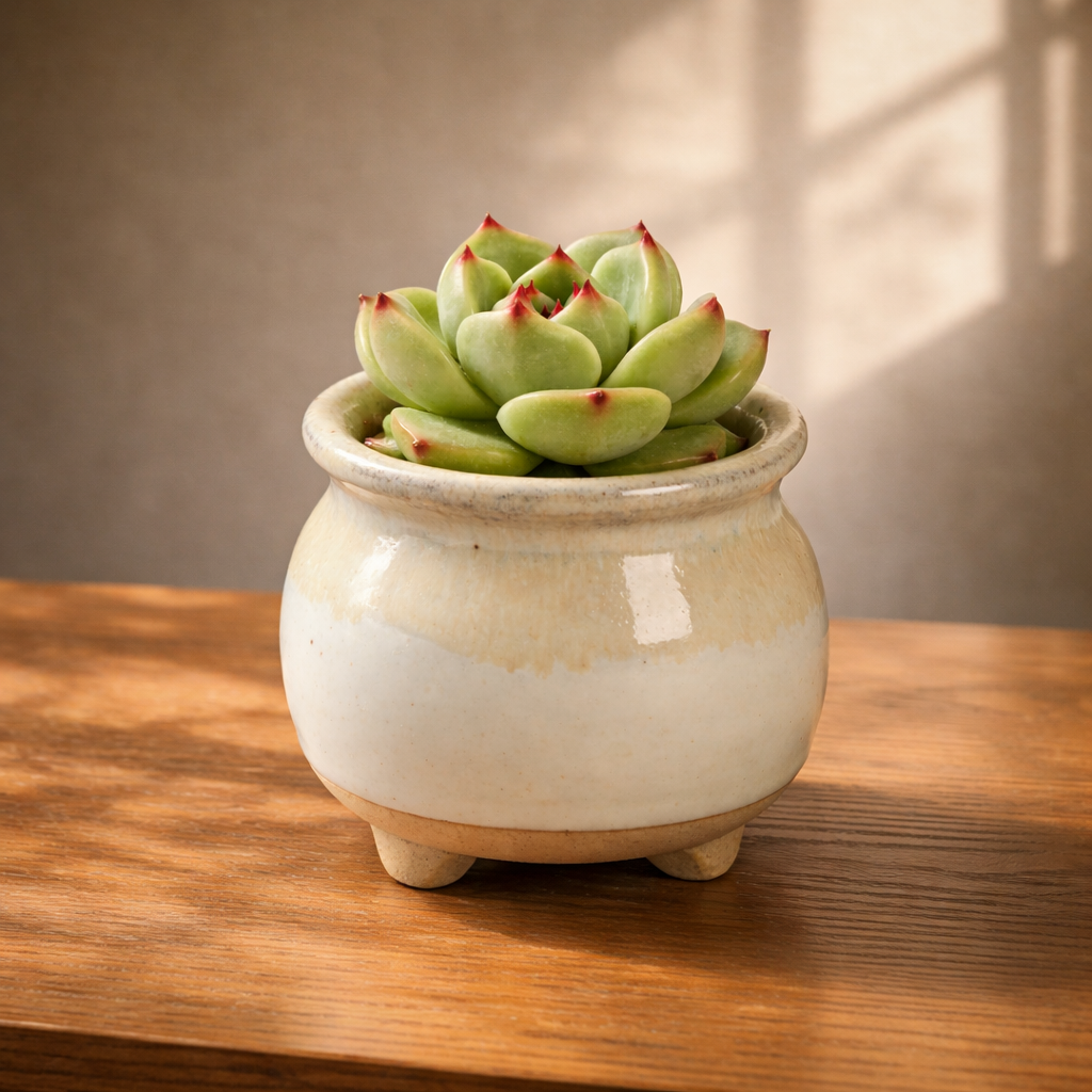 Handcrafted Glazed Ceramic Plant Pot