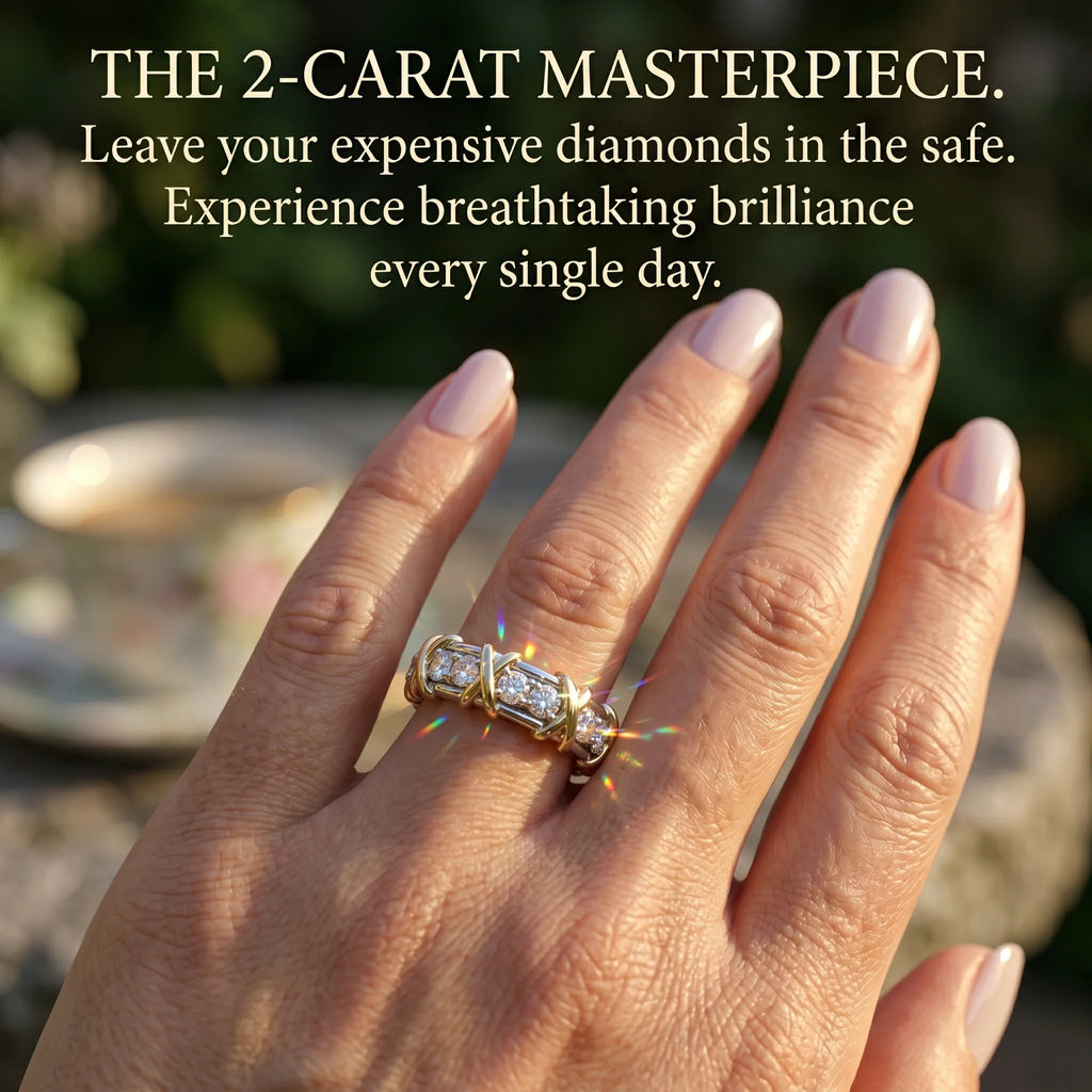 🔥90% OFF TODAY: The Artisan "XO" Two-Tone Band: Lab-Grown Brilliance That Passes the Diamond Test💎