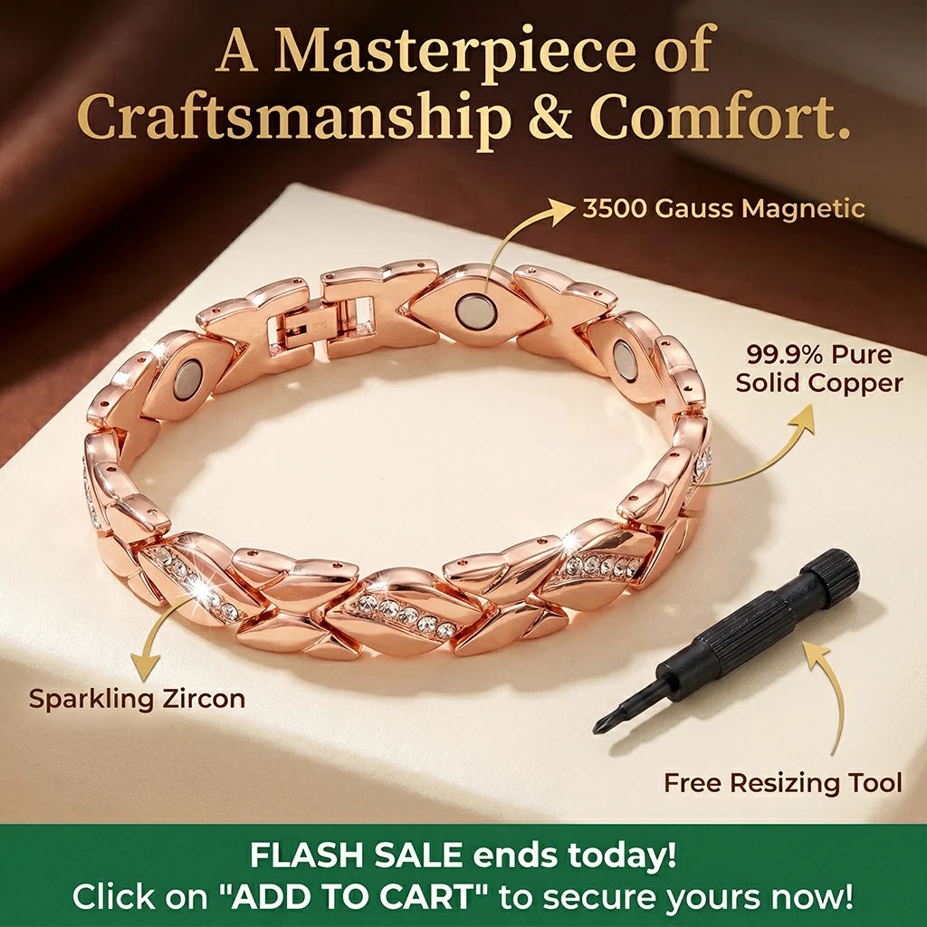 🔥 50% OFF TODAY: Pure Copper Magnetic Bracelet – Ease Stiffness & Aches (Fully Adjustable)💎