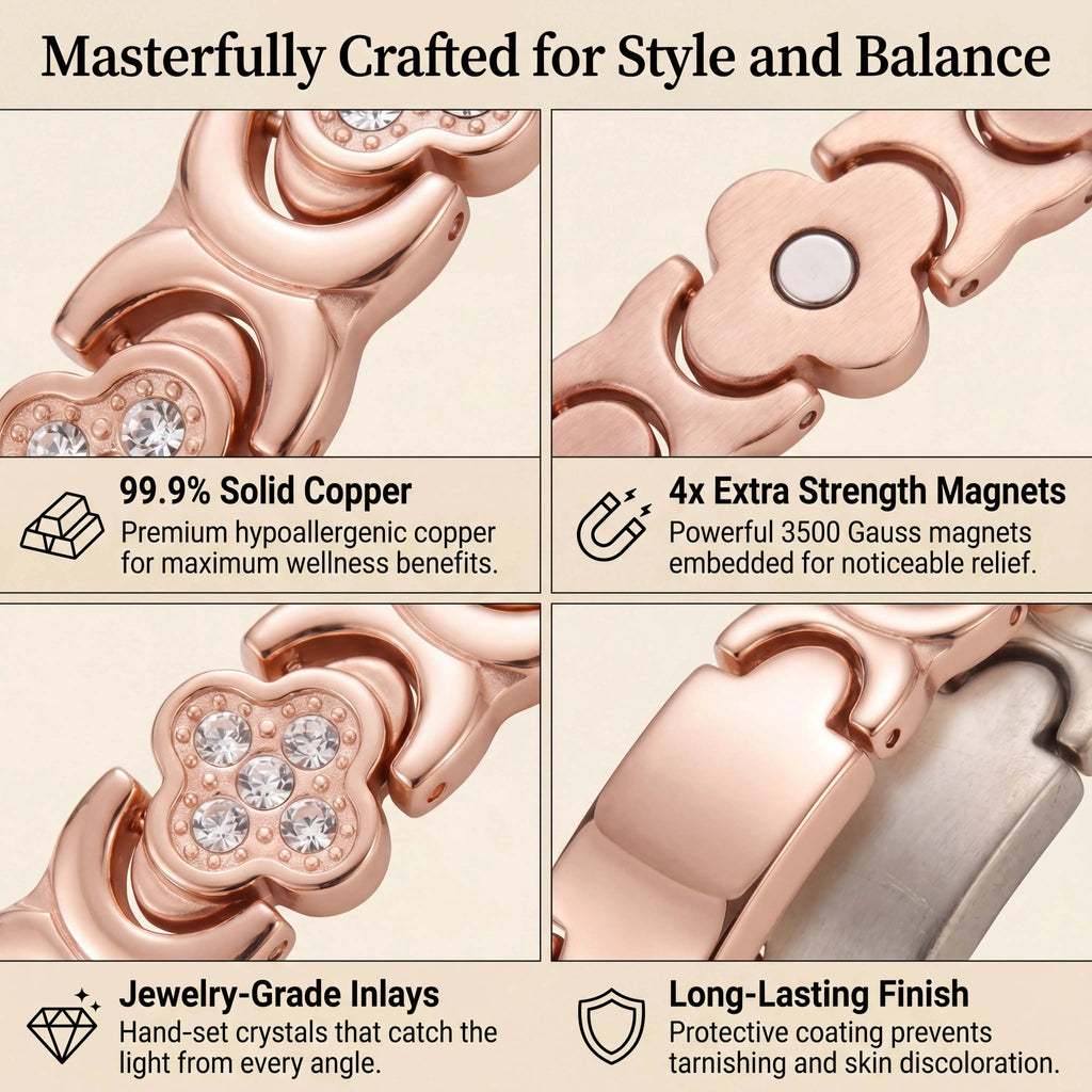 🔥 50% OFF TODAY | Premium Copper Magnetic Therapy Bracelet – Elegance & Daily Relief
