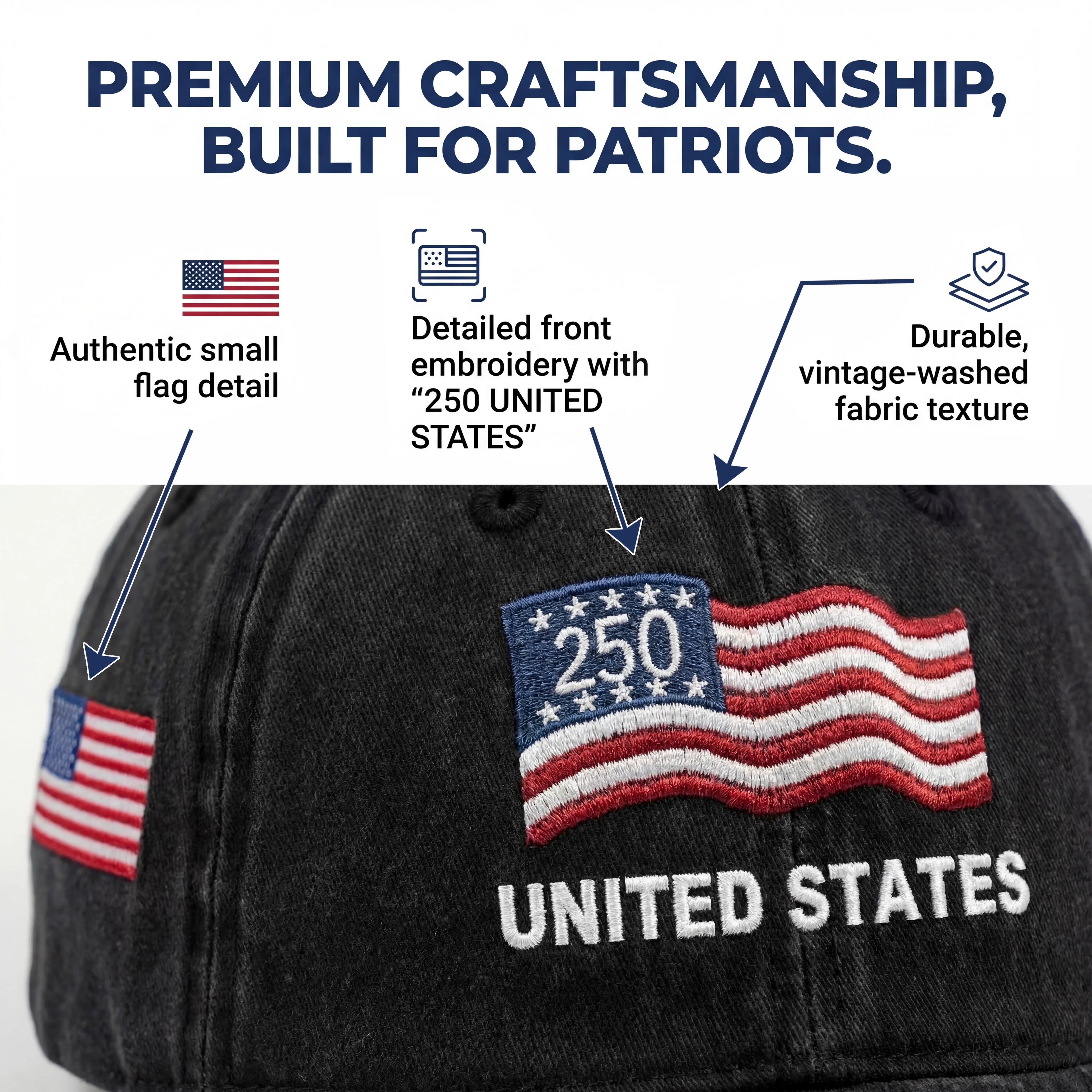 🔥 Final Flash Sale: 49% OFF - Proud to Be American-Personalized 250th Anniversary Commemorative Cap
