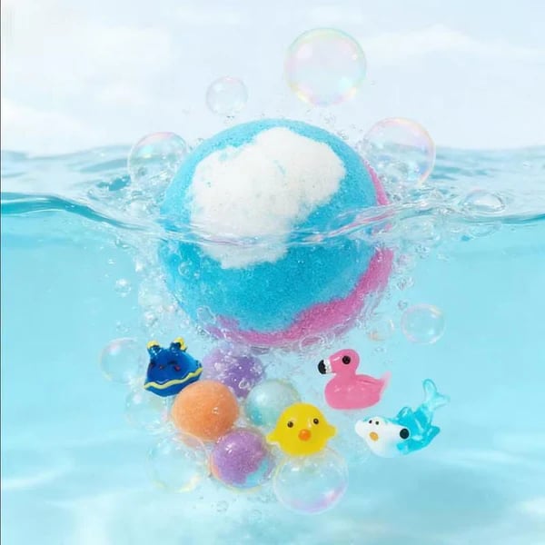 🔥 LAST DAY 50% OFF 🔥 Kids "Magic" Bath Bomb (With Surprise Inside 🥚✨) — Mega Bubbles Soothe Eczema, Rashes & Summer Bug Bites 🛁🎈