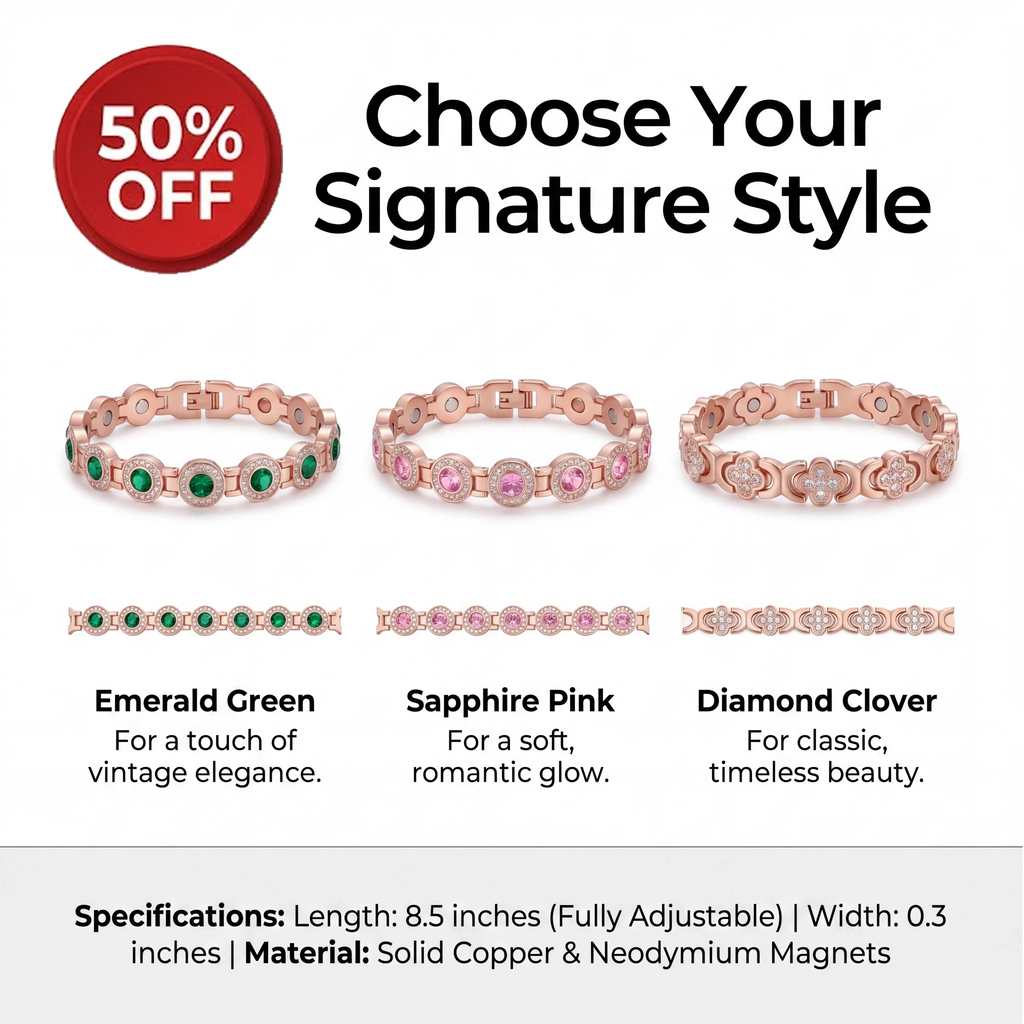🔥 50% OFF TODAY | Premium Copper Magnetic Therapy Bracelet – Elegance & Daily Relief