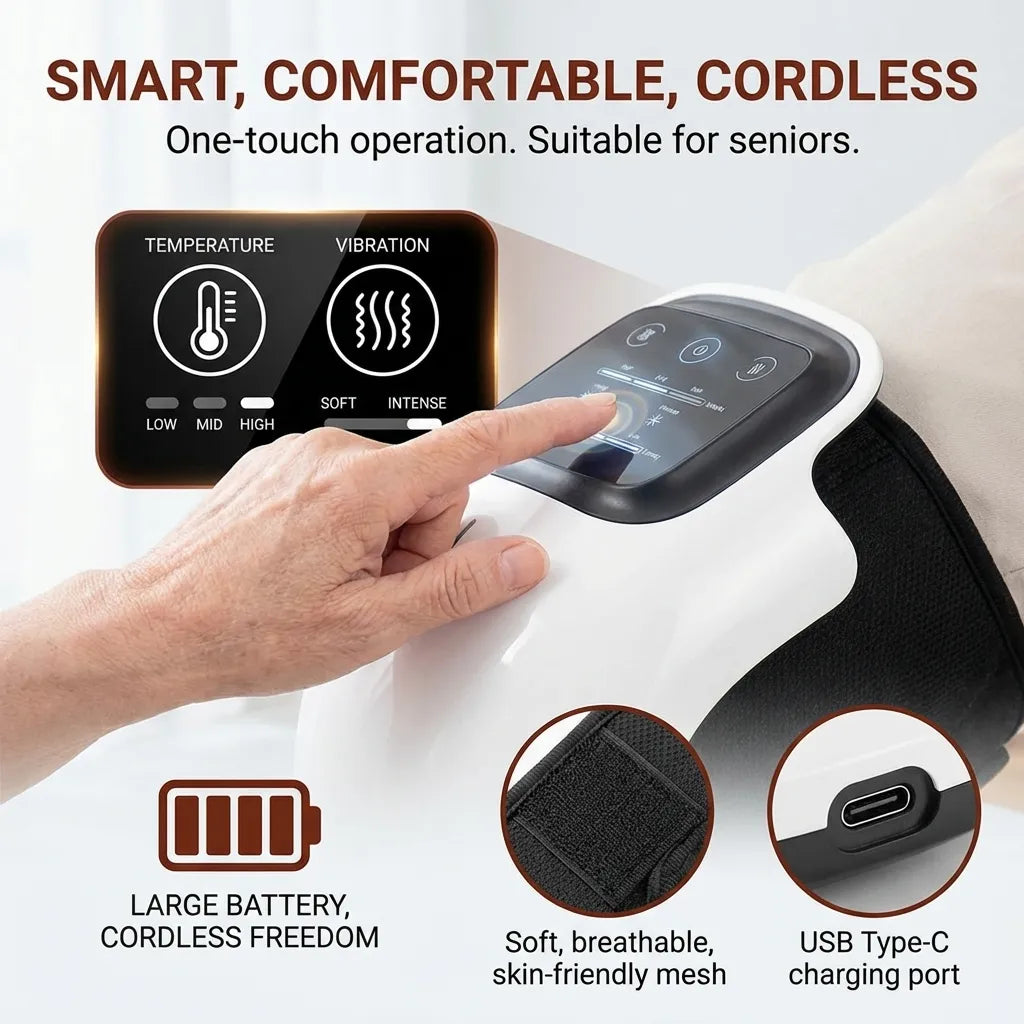 Last Day Sale!🔥50% OFF-Smart Knee Relief Pro: Melt Away Pain & Stiffness with Deep Infrared Heat & Vibration