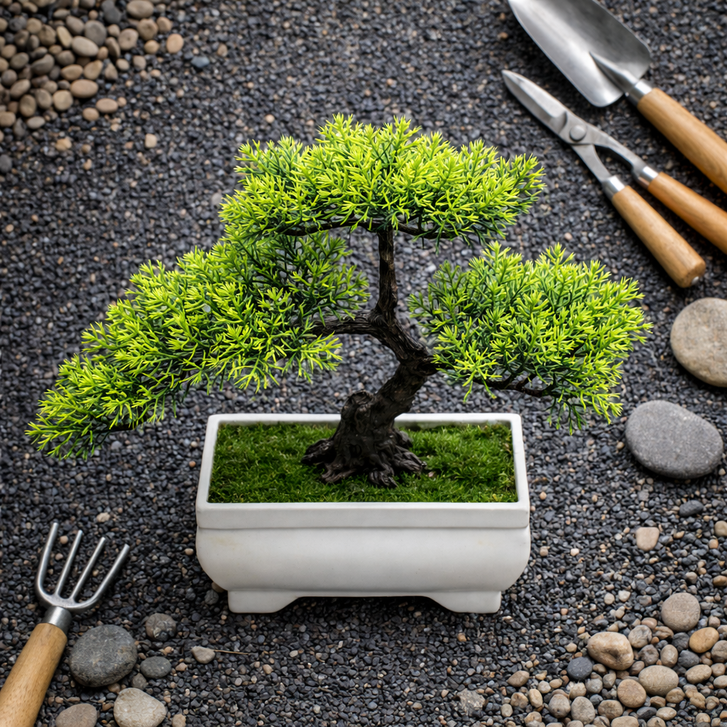 Faux Bonsai Tree with Ceramic Planter