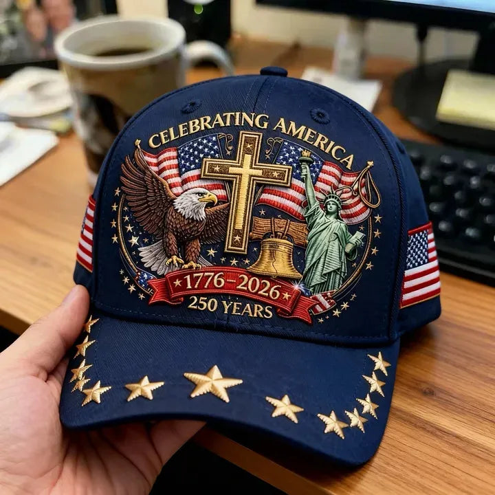 🦅Eagle & Liberty & Cross🎆United States 250th Anniversary Cap🧢—BUY 2 GET FREE SHIPPING