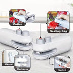 2-in-1 Portable Mini Bag Sealer & Cutter（Keep chips, snacks, pet food, cereal, and leftovers fresher for longer.）