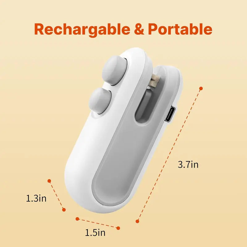 2-in-1 Portable Mini Bag Sealer & Cutter（Keep chips, snacks, pet food, cereal, and leftovers fresher for longer.）
