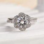 Handcrafted Vintage Twist Flower Moissanite Ring — Passes Diamond Tester, Hypoallergenic & Perfect Travel Ring--Last Day Sale🔥90% OFF