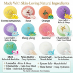 All-Natural Bath Bomb Gift Set — Multiple Scents for Stress Relief, Better Sleep & Glowing Skin (Shea Butter, Epsom Salt & Essential Oils)
