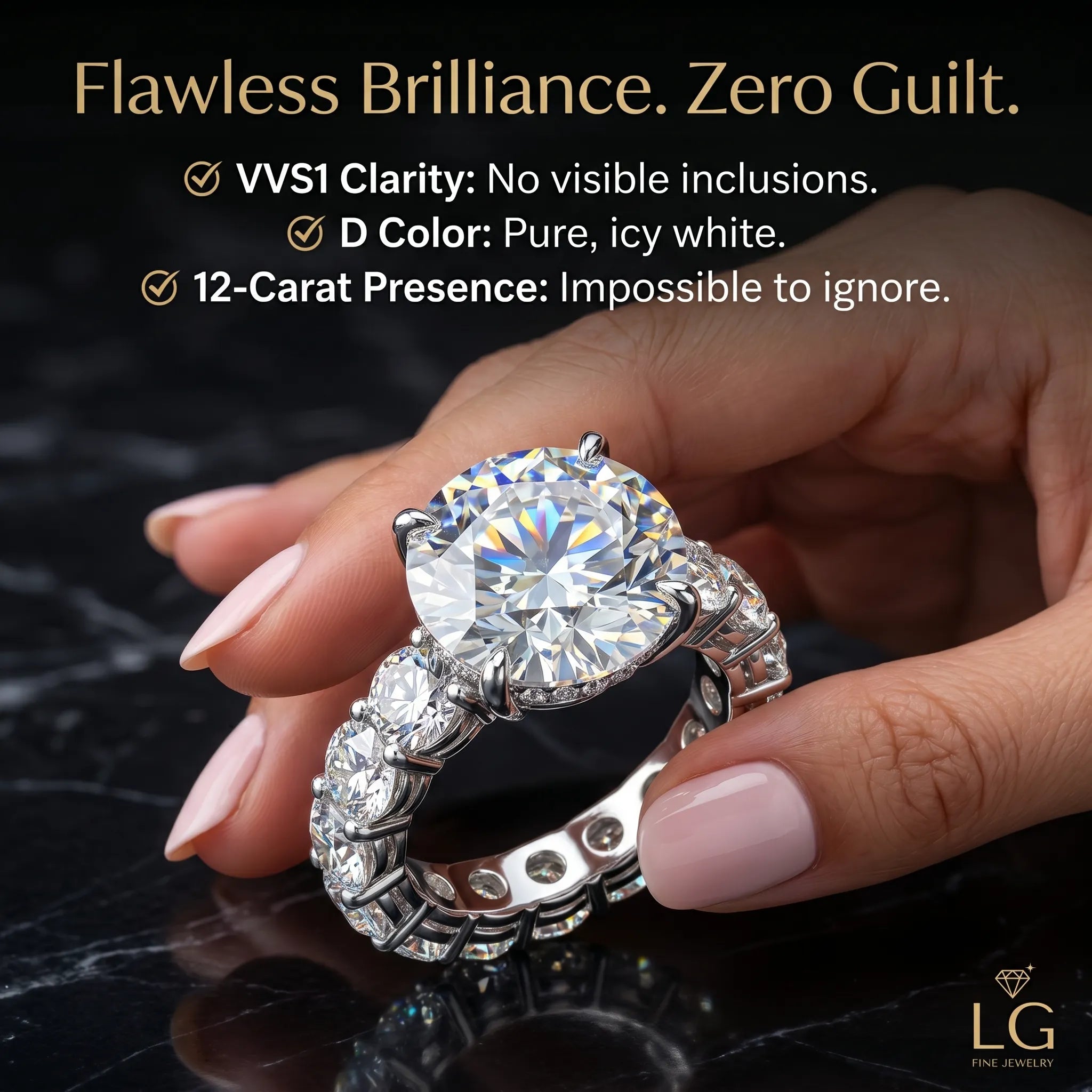 The 12-Carat Flawless Radiance Ring (Platinum Plated)-Last Day Sale🔥90% OFF