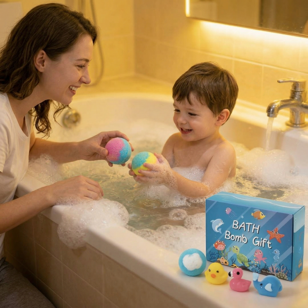 🔥 LAST DAY 50% OFF 🔥 Kids "Magic" Bath Bomb (With Surprise Inside 🥚✨) — Mega Bubbles Soothe Eczema, Rashes & Summer Bug Bites 🛁🎈