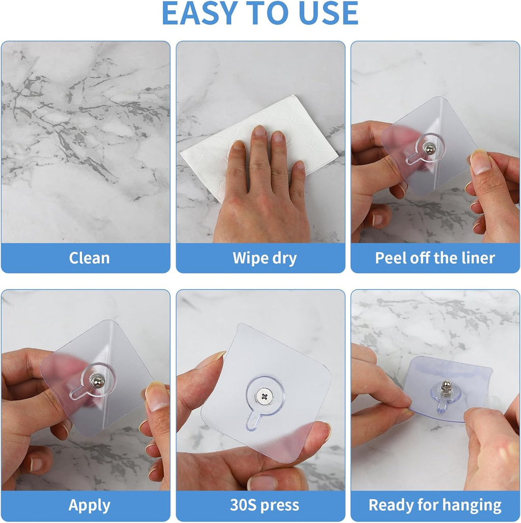 BUY 10 GET 10 FREE 20PCS Adhesive Frame Hooks Wall Mount Self-Adhesive Hooks Suitable for Bathroom and Kitchen Decoration