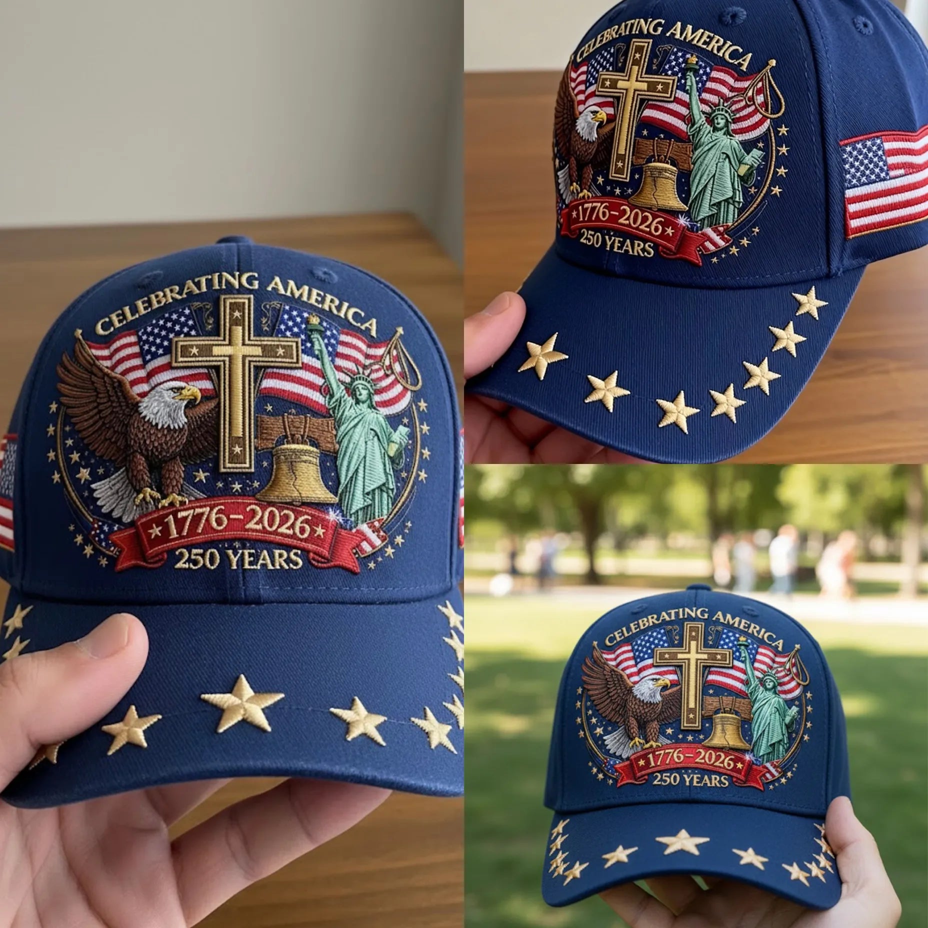🦅Eagle & Liberty & Cross🎆United States 250th Anniversary Cap🧢—BUY 2 GET FREE SHIPPING