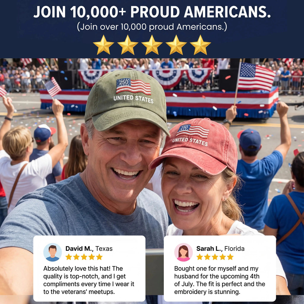 🔥 Final Flash Sale: 49% OFF - Proud to Be American-Personalized 250th Anniversary Commemorative Cap