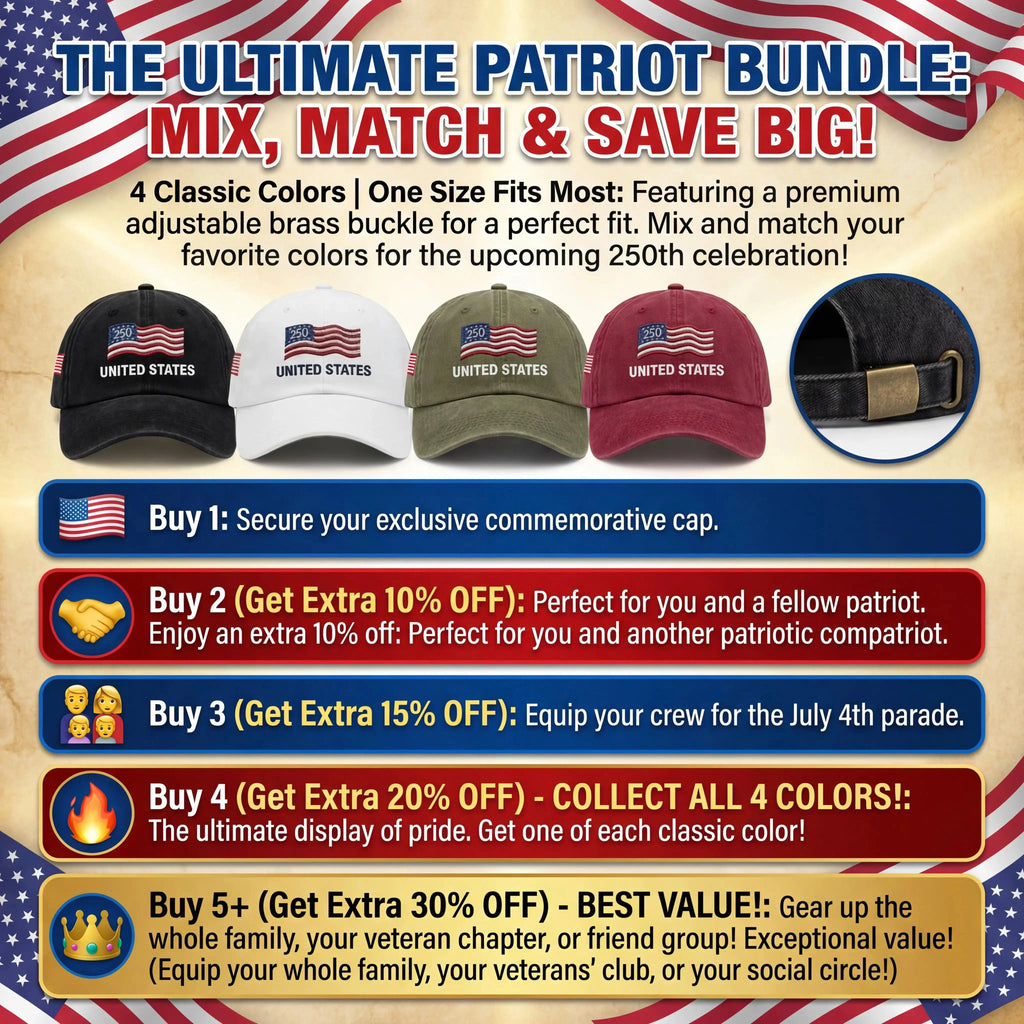 🔥 Final Flash Sale: 49% OFF - Proud to Be American-Personalized 250th Anniversary Commemorative Cap
