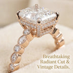 The Anniversary Upgrade: 5-Carat Flawless Radiant Cut Moissanite Ring (Hidden Halo, VVS1)-Last Day Sale🔥-90% OFF