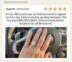 The Anniversary Upgrade: 5-Carat Flawless Radiant Cut Moissanite Ring (Hidden Halo, VVS1)-Last Day Sale🔥-90% OFF